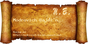 Modrovich Baján névjegykártya